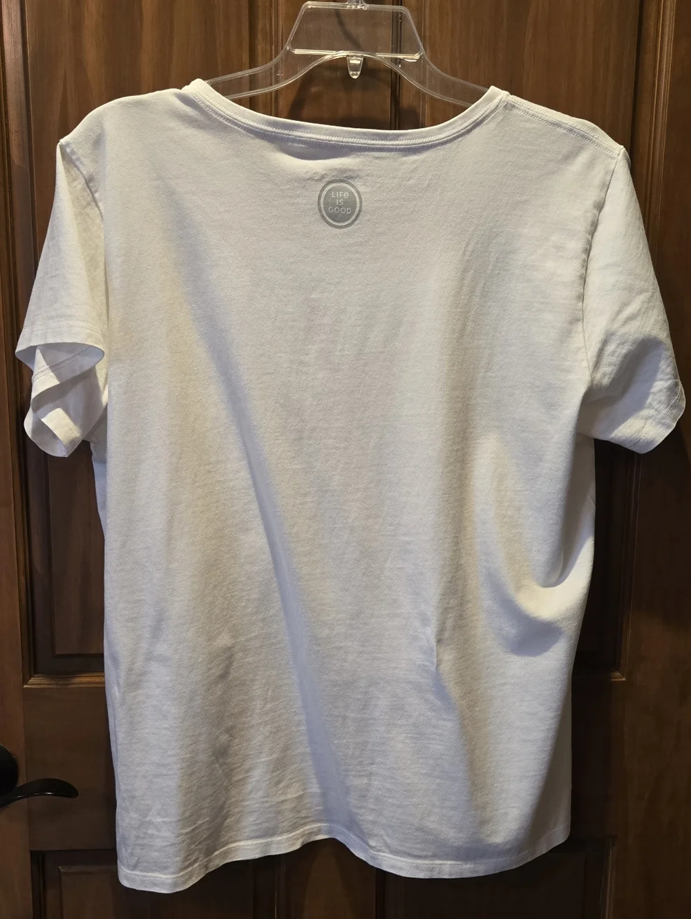 Life Is Good White V-Neck Tee with Beach Chairs - Picture 2 of 7